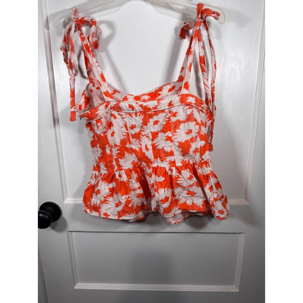 Olivaceous Orange floral corset peplum top Size‎ Medium